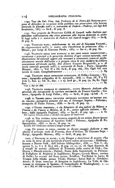 Bibliografia italiana, ossia elenco generale delle opere d'ogni specie e d'ogni lingua stampate in Italia e delle italiane pubblicate all'estero