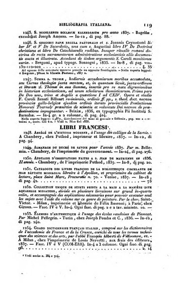 Bibliografia italiana, ossia elenco generale delle opere d'ogni specie e d'ogni lingua stampate in Italia e delle italiane pubblicate all'estero