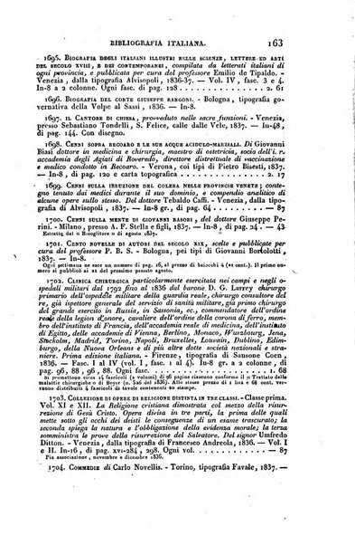 Bibliografia italiana, ossia elenco generale delle opere d'ogni specie e d'ogni lingua stampate in Italia e delle italiane pubblicate all'estero