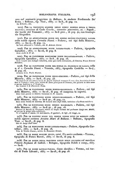 Bibliografia italiana, ossia elenco generale delle opere d'ogni specie e d'ogni lingua stampate in Italia e delle italiane pubblicate all'estero