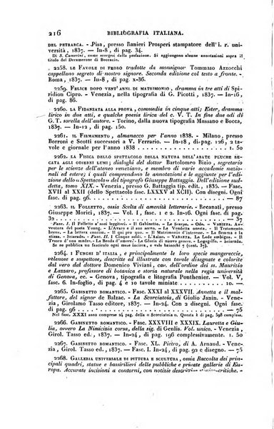 Bibliografia italiana, ossia elenco generale delle opere d'ogni specie e d'ogni lingua stampate in Italia e delle italiane pubblicate all'estero