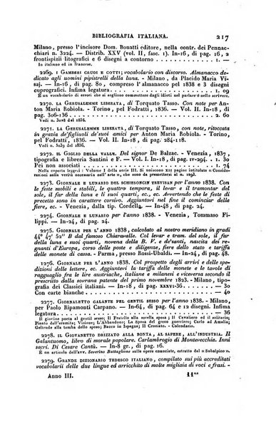 Bibliografia italiana, ossia elenco generale delle opere d'ogni specie e d'ogni lingua stampate in Italia e delle italiane pubblicate all'estero