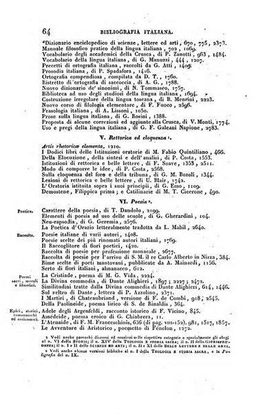 Bibliografia italiana, ossia elenco generale delle opere d'ogni specie e d'ogni lingua stampate in Italia e delle italiane pubblicate all'estero