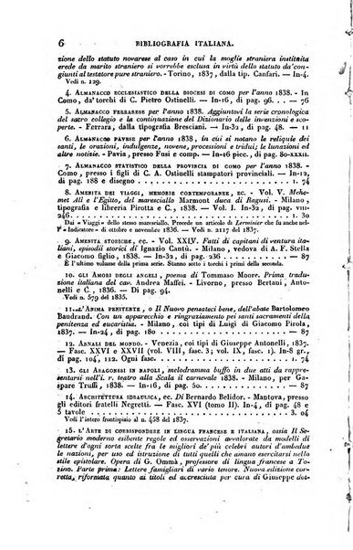 Bibliografia italiana, ossia elenco generale delle opere d'ogni specie e d'ogni lingua stampate in Italia e delle italiane pubblicate all'estero