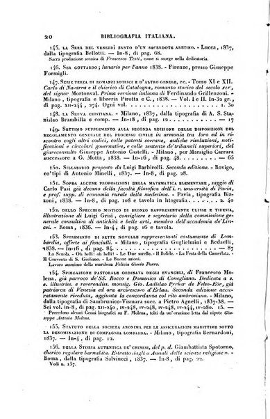 Bibliografia italiana, ossia elenco generale delle opere d'ogni specie e d'ogni lingua stampate in Italia e delle italiane pubblicate all'estero