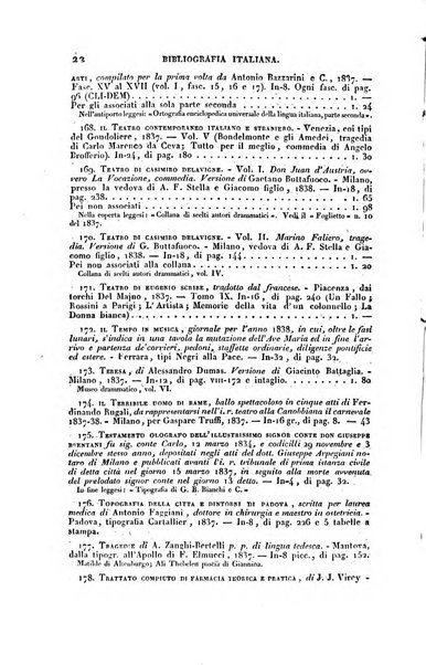 Bibliografia italiana, ossia elenco generale delle opere d'ogni specie e d'ogni lingua stampate in Italia e delle italiane pubblicate all'estero