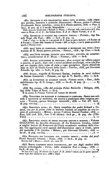 Bibliografia italiana, ossia elenco generale delle opere d'ogni specie e d'ogni lingua stampate in Italia e delle italiane pubblicate all'estero