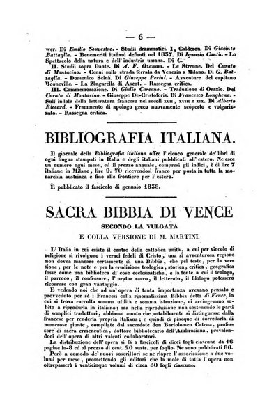 Bibliografia italiana, ossia elenco generale delle opere d'ogni specie e d'ogni lingua stampate in Italia e delle italiane pubblicate all'estero