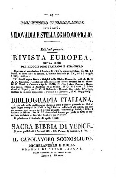 Bibliografia italiana, ossia elenco generale delle opere d'ogni specie e d'ogni lingua stampate in Italia e delle italiane pubblicate all'estero