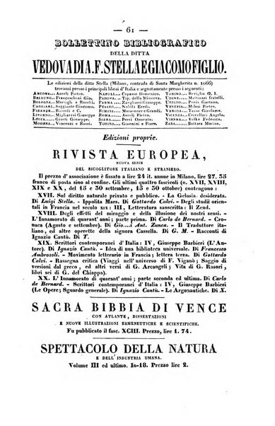 Bibliografia italiana, ossia elenco generale delle opere d'ogni specie e d'ogni lingua stampate in Italia e delle italiane pubblicate all'estero