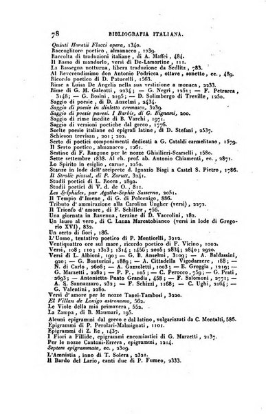 Bibliografia italiana, ossia elenco generale delle opere d'ogni specie e d'ogni lingua stampate in Italia e delle italiane pubblicate all'estero