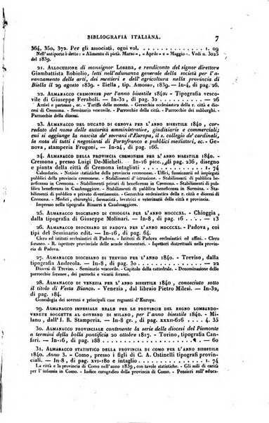 Bibliografia italiana, ossia elenco generale delle opere d'ogni specie e d'ogni lingua stampate in Italia e delle italiane pubblicate all'estero