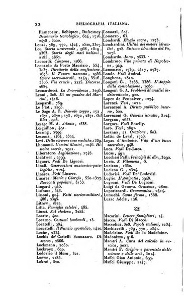 Bibliografia italiana, ossia elenco generale delle opere d'ogni specie e d'ogni lingua stampate in Italia e delle italiane pubblicate all'estero