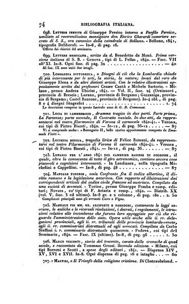 Bibliografia italiana, ossia elenco generale delle opere d'ogni specie e d'ogni lingua stampate in Italia e delle italiane pubblicate all'estero