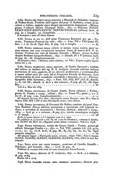 Bibliografia italiana, ossia elenco generale delle opere d'ogni specie e d'ogni lingua stampate in Italia e delle italiane pubblicate all'estero