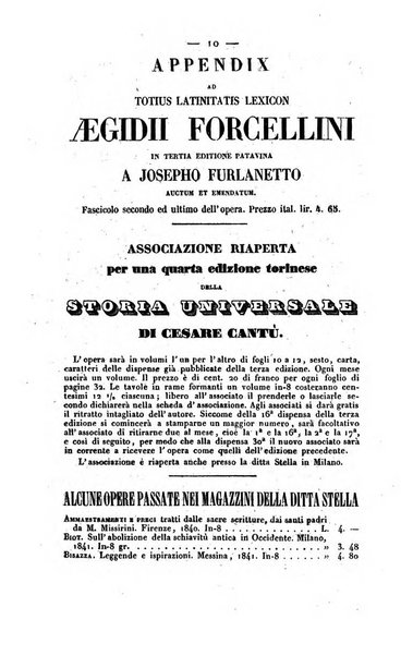 Bibliografia italiana, ossia elenco generale delle opere d'ogni specie e d'ogni lingua stampate in Italia e delle italiane pubblicate all'estero