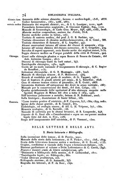 Bibliografia italiana, ossia elenco generale delle opere d'ogni specie e d'ogni lingua stampate in Italia e delle italiane pubblicate all'estero