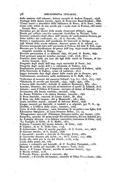 Bibliografia italiana, ossia elenco generale delle opere d'ogni specie e d'ogni lingua stampate in Italia e delle italiane pubblicate all'estero