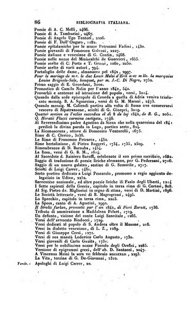 Bibliografia italiana, ossia elenco generale delle opere d'ogni specie e d'ogni lingua stampate in Italia e delle italiane pubblicate all'estero