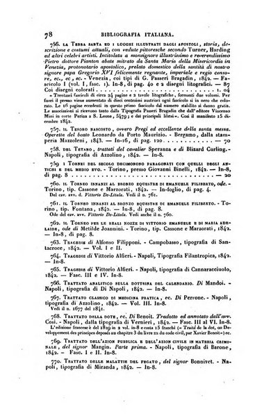 Bibliografia italiana, ossia elenco generale delle opere d'ogni specie e d'ogni lingua stampate in Italia e delle italiane pubblicate all'estero