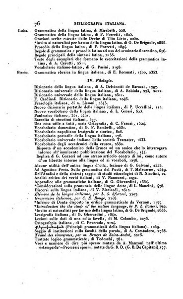 Bibliografia italiana, ossia elenco generale delle opere d'ogni specie e d'ogni lingua stampate in Italia e delle italiane pubblicate all'estero