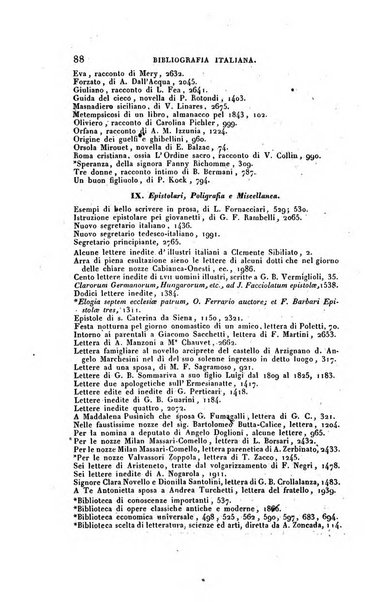 Bibliografia italiana, ossia elenco generale delle opere d'ogni specie e d'ogni lingua stampate in Italia e delle italiane pubblicate all'estero