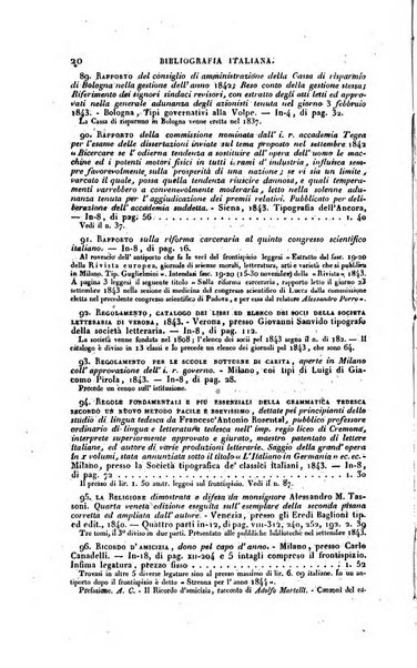 Bibliografia italiana, ossia elenco generale delle opere d'ogni specie e d'ogni lingua stampate in Italia e delle italiane pubblicate all'estero