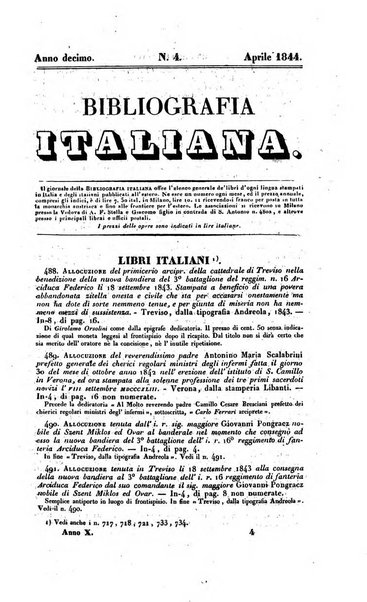 Bibliografia italiana, ossia elenco generale delle opere d'ogni specie e d'ogni lingua stampate in Italia e delle italiane pubblicate all'estero