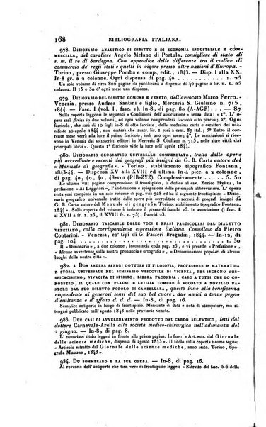 Bibliografia italiana, ossia elenco generale delle opere d'ogni specie e d'ogni lingua stampate in Italia e delle italiane pubblicate all'estero