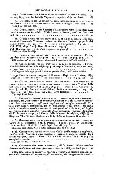 Bibliografia italiana, ossia elenco generale delle opere d'ogni specie e d'ogni lingua stampate in Italia e delle italiane pubblicate all'estero