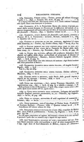 Bibliografia italiana, ossia elenco generale delle opere d'ogni specie e d'ogni lingua stampate in Italia e delle italiane pubblicate all'estero