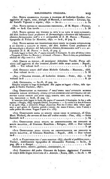 Bibliografia italiana, ossia elenco generale delle opere d'ogni specie e d'ogni lingua stampate in Italia e delle italiane pubblicate all'estero