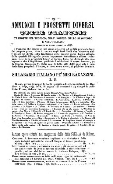 Bibliografia italiana, ossia elenco generale delle opere d'ogni specie e d'ogni lingua stampate in Italia e delle italiane pubblicate all'estero