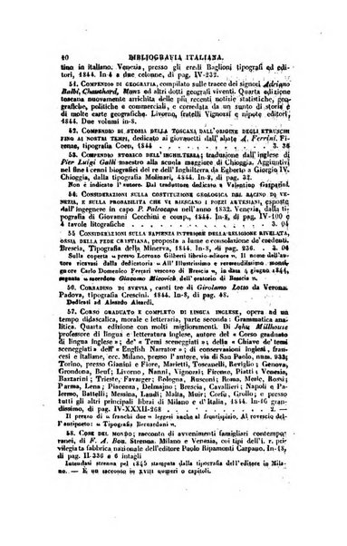 Bibliografia italiana, ossia elenco generale delle opere d'ogni specie e d'ogni lingua stampate in Italia e delle italiane pubblicate all'estero