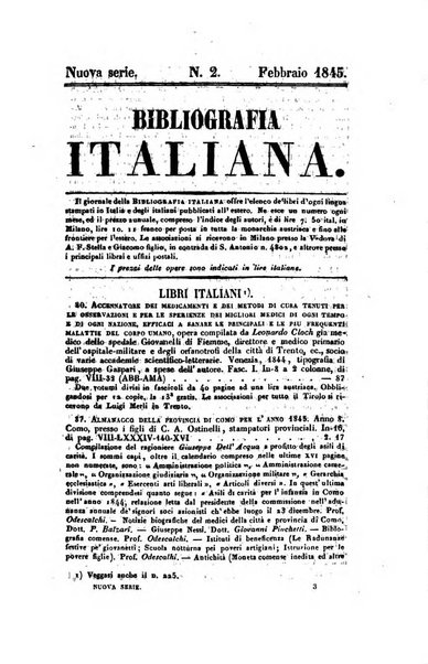 Bibliografia italiana, ossia elenco generale delle opere d'ogni specie e d'ogni lingua stampate in Italia e delle italiane pubblicate all'estero