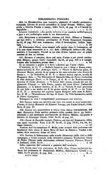 Bibliografia italiana, ossia elenco generale delle opere d'ogni specie e d'ogni lingua stampate in Italia e delle italiane pubblicate all'estero