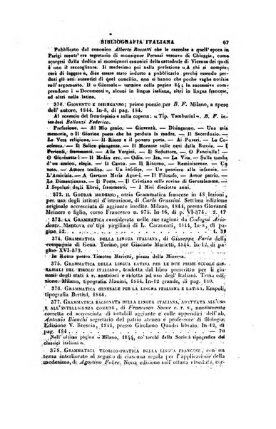 Bibliografia italiana, ossia elenco generale delle opere d'ogni specie e d'ogni lingua stampate in Italia e delle italiane pubblicate all'estero