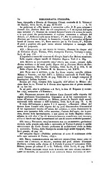 Bibliografia italiana, ossia elenco generale delle opere d'ogni specie e d'ogni lingua stampate in Italia e delle italiane pubblicate all'estero