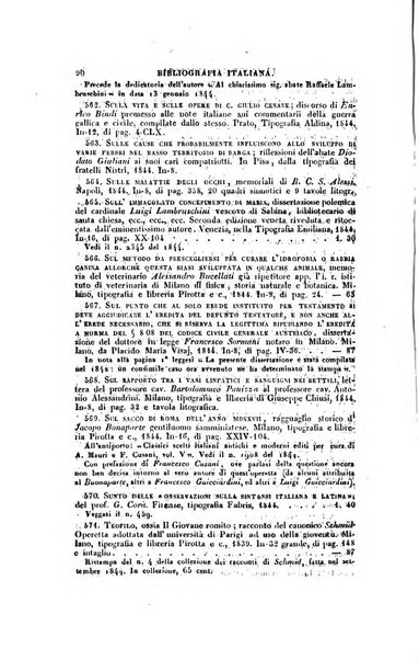 Bibliografia italiana, ossia elenco generale delle opere d'ogni specie e d'ogni lingua stampate in Italia e delle italiane pubblicate all'estero