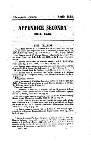 Bibliografia italiana, ossia elenco generale delle opere d'ogni specie e d'ogni lingua stampate in Italia e delle italiane pubblicate all'estero