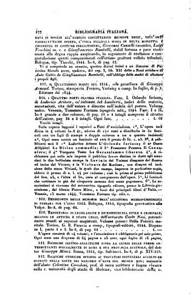 Bibliografia italiana, ossia elenco generale delle opere d'ogni specie e d'ogni lingua stampate in Italia e delle italiane pubblicate all'estero