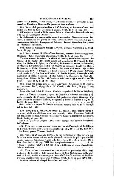 Bibliografia italiana, ossia elenco generale delle opere d'ogni specie e d'ogni lingua stampate in Italia e delle italiane pubblicate all'estero