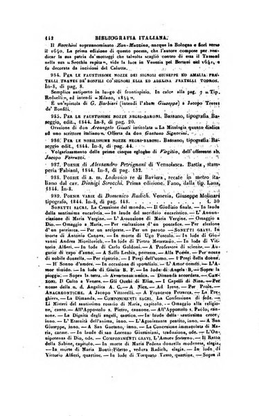 Bibliografia italiana, ossia elenco generale delle opere d'ogni specie e d'ogni lingua stampate in Italia e delle italiane pubblicate all'estero