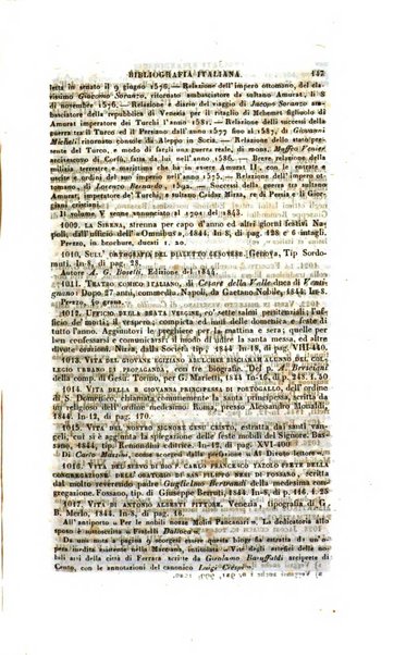 Bibliografia italiana, ossia elenco generale delle opere d'ogni specie e d'ogni lingua stampate in Italia e delle italiane pubblicate all'estero