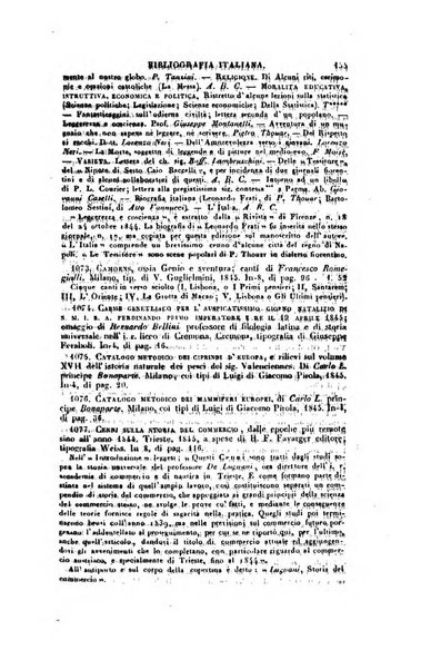 Bibliografia italiana, ossia elenco generale delle opere d'ogni specie e d'ogni lingua stampate in Italia e delle italiane pubblicate all'estero