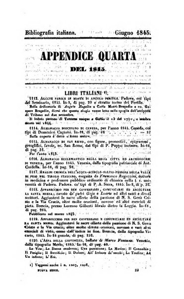 Bibliografia italiana, ossia elenco generale delle opere d'ogni specie e d'ogni lingua stampate in Italia e delle italiane pubblicate all'estero