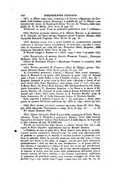 Bibliografia italiana, ossia elenco generale delle opere d'ogni specie e d'ogni lingua stampate in Italia e delle italiane pubblicate all'estero