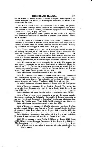 Bibliografia italiana, ossia elenco generale delle opere d'ogni specie e d'ogni lingua stampate in Italia e delle italiane pubblicate all'estero