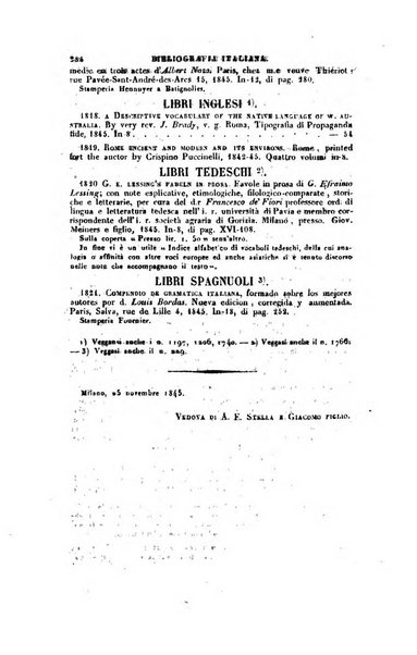 Bibliografia italiana, ossia elenco generale delle opere d'ogni specie e d'ogni lingua stampate in Italia e delle italiane pubblicate all'estero