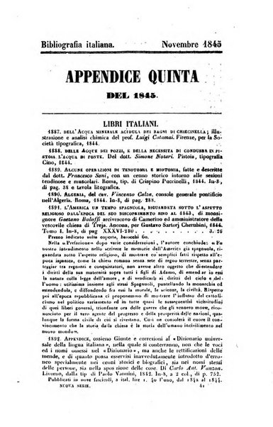 Bibliografia italiana, ossia elenco generale delle opere d'ogni specie e d'ogni lingua stampate in Italia e delle italiane pubblicate all'estero